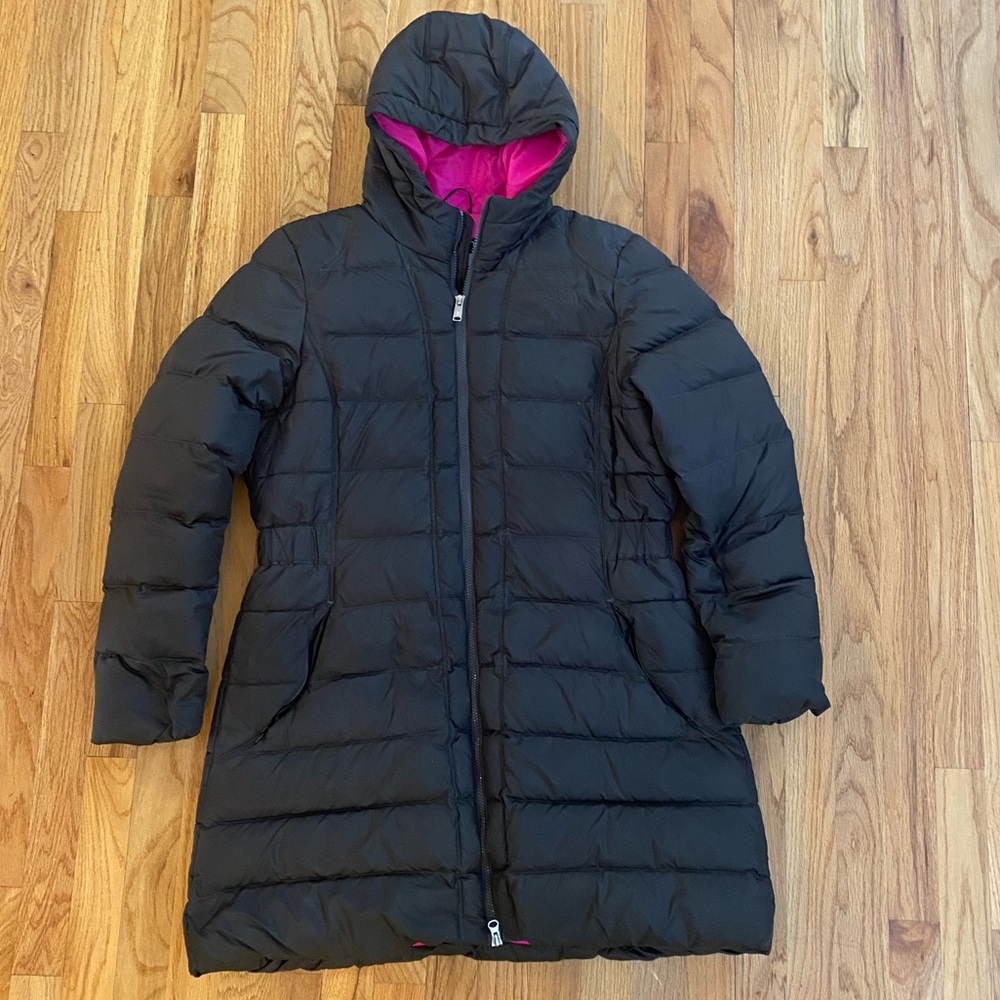The North Face Black Puffer Jacket with Pink Lining